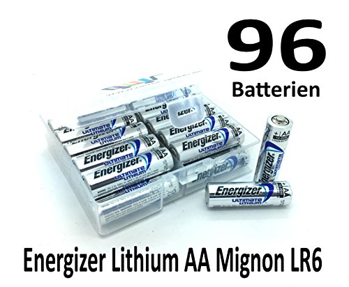 Preisvergleich Produktbild NEMT Flachbox mit 96x Energizer Lithium Mignon AA Batterie LR6