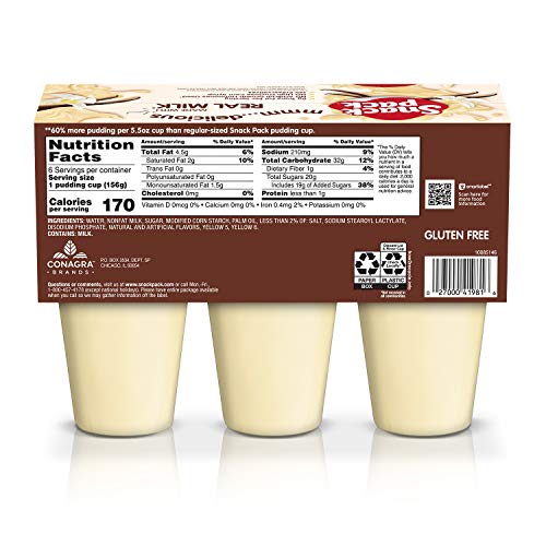 Super Snack Pack Vanilla Pudding Cups, 6 Count, 8 Pack #TOP6