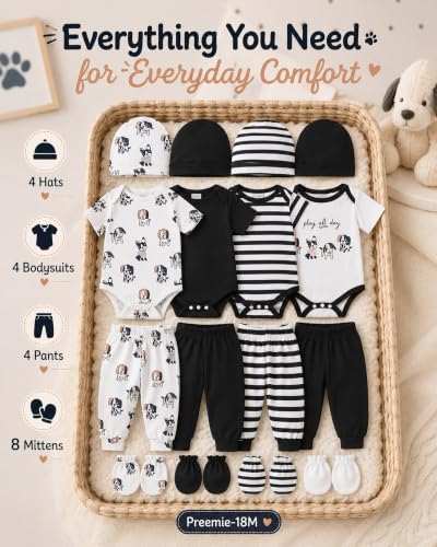 Image of Baby Boy Girl Clothes Preemie Newborn Must Have Infant Essentials Outfits 20 Piece Clothing 0-18 Months