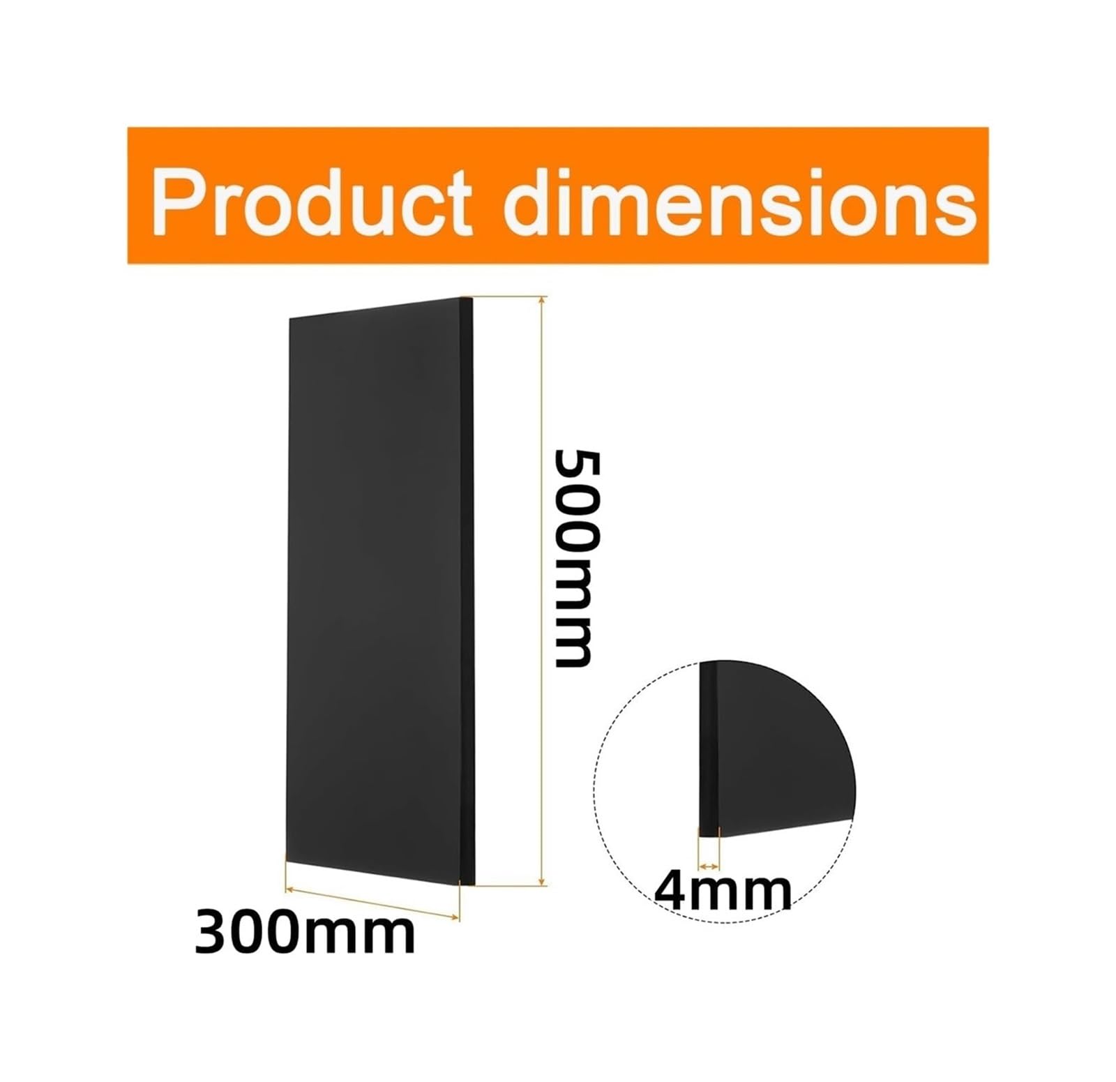 Laminierte Platte aus Kunstharz, Bakelit-Phenolplatte, Isolierplatte, Schwarz, 300 mm x 500 mm (3-30) mm (300 mm x 500 mm x 4 mm) (1 Stück)