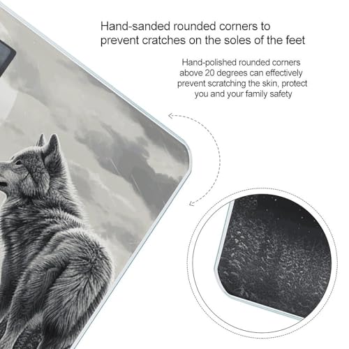 Báscula Digital de Baño Snow Mountain Lone Wolf de Vidrio Templado miniatura 4