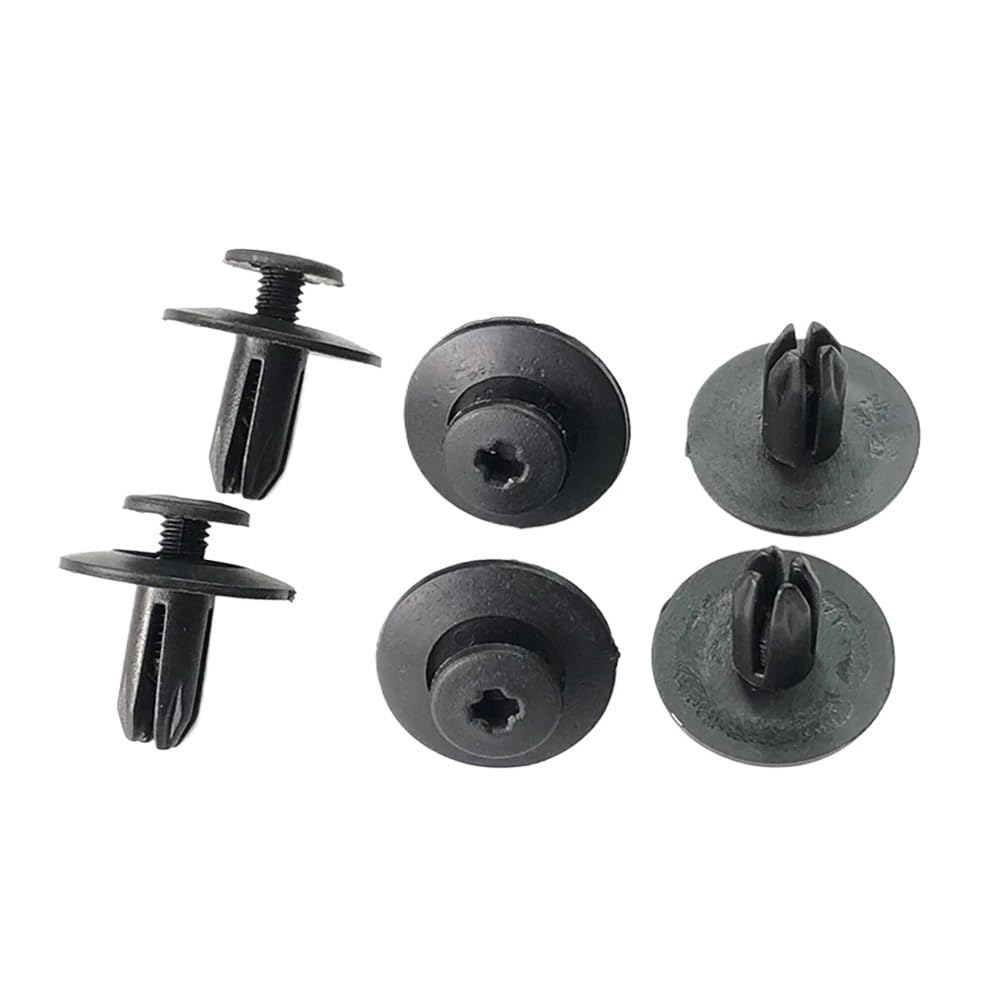 GLBMLMTHZP 20PCS Auto Fasteners Fit For Ford Plastic Rivet Trim Panel 6mm Hole Retainer Clips Window Black