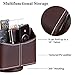 YAPISHI Leather Remote Control Holder, 360 Degree Spinning Desk TV Remote Caddy/Box, Coffee Table Organizer for Controller, Media, Calculator, Mobile Phone and Pencil Storage