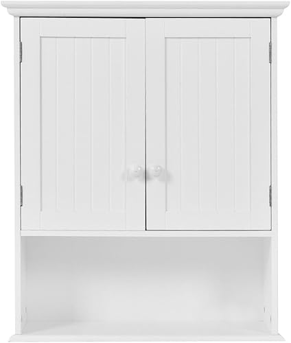 Miniatura 5 de GentleShower Armario de pared de baño, botiquín de madera, multiusos, para el hogar, cocina, organizador de almacenamiento de medicamentos con 2