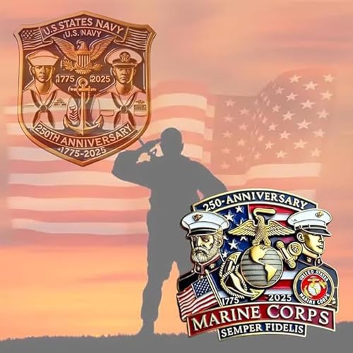 Image of 250th Anniversary Commemorative Pin Marine Corps Emblem Lapel Alloy Button Brooches Veteran Military Collection Gift Jewelry