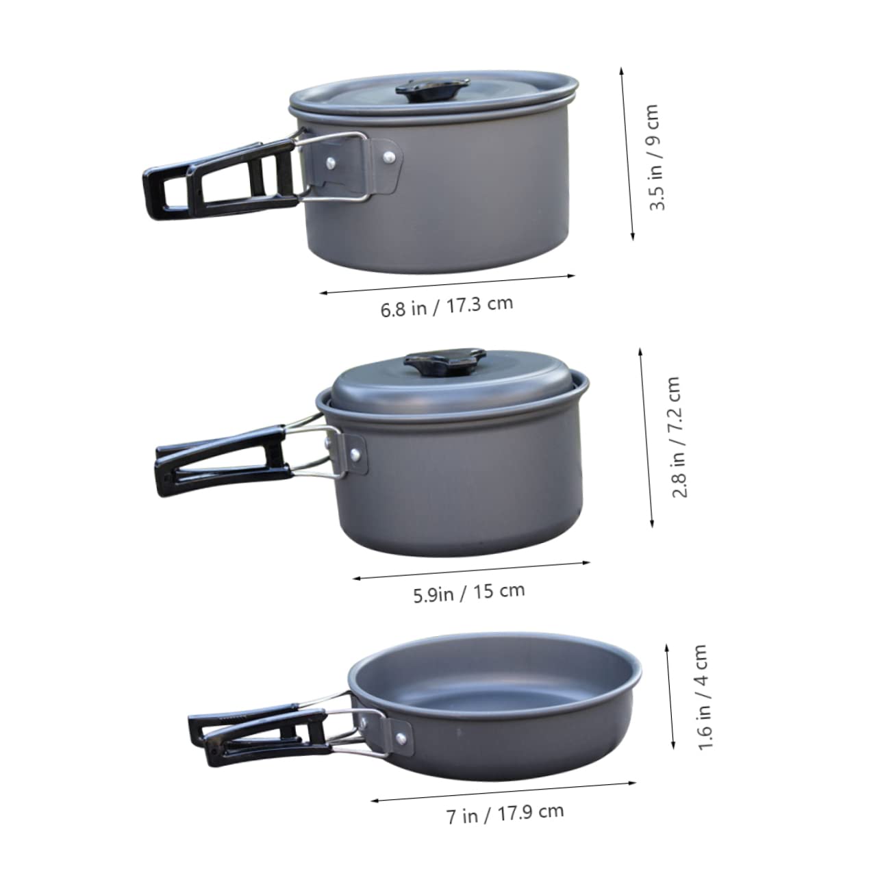 Toddmomy 1set Camping Cookware Kit Person Folding Pot for Outdoor Cooking Lightweight Portable Cook Pot Frying Pan Bowls Spoon Brush for Hiking BBQ Picnic