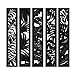 5 Pieces Wooden Wall Art Hollow Wall Decor Wood Wall Accents Themed Wood Panels for Home Decorations Bedroom Living Room, 15.7 x 2.9 x 0.2 Inch (Black, Leaf)