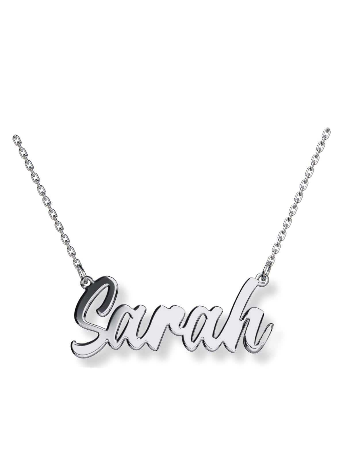 Personalised Name Necklace for Women and Girls, 925 Sterling Silver Custom Name Pendant