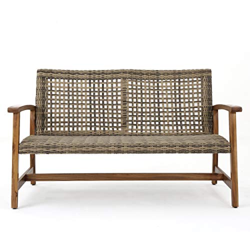 Gdfstudio 307800 Outdoor Wood And Wicker Loveseat cover