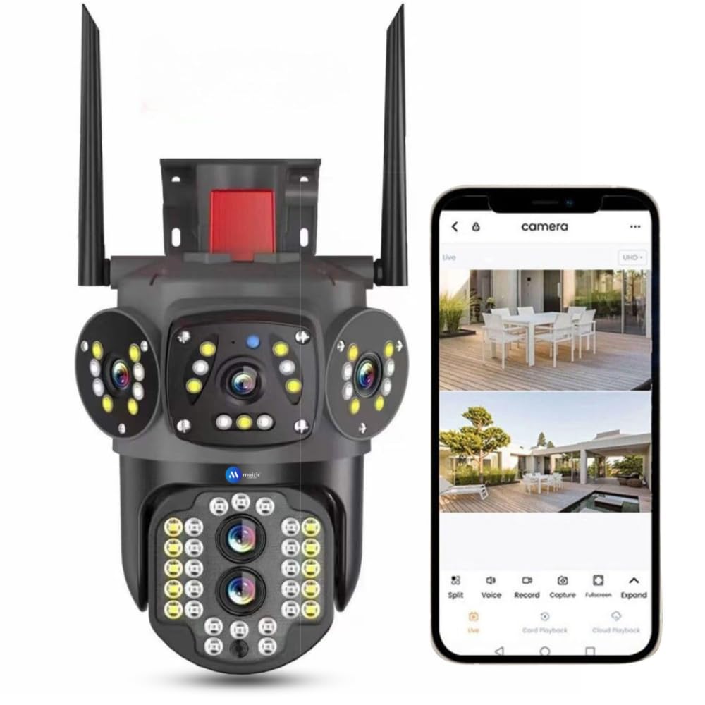 Maizic Smarthome Tricams Triple Screen View/Dual Lens 8 MP FHD WiFi Outdoor CCTV Camera for Home with Color Night Vision, Motion Detection, Two Way Audio and Memory Card Support (Upto 128 GB)-picture-28