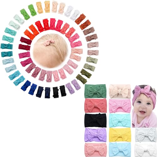 Image of CÉLLOT 72pcs Infant Hair Clip and Headbands with Hair Bows Head Wrap Hair Accessories For Newborn Baby Girls Infant Toddlers Kids