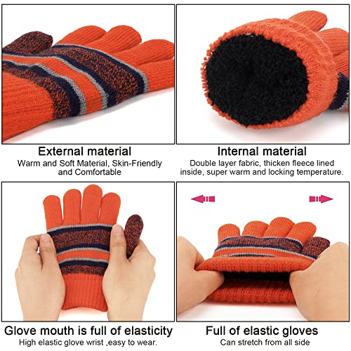 Image of Kids Toddlers Winter Hats Knit Warm Beanie Scarf Gloves Set for Boys Girls Age 2-7, Pompom Cap Neck Warmer Fleece Lined Gifts