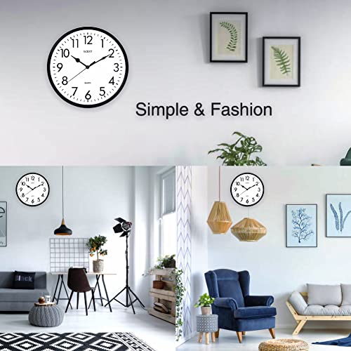 OCEST Tuinklokken voor buiten, waterdicht, 30,5 cm groot display, batterij-aangedreven kwarts, decoratieve klok, stil, niet-tikkend, rond, gemakkelijk af te lezen, voor zwembad, terras, badkamer, - Afbeelding 5