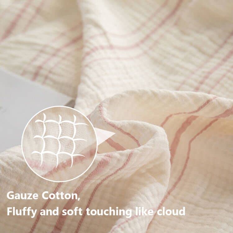 Couvre-lit en coton rose plaid couverture légère toutes saisons