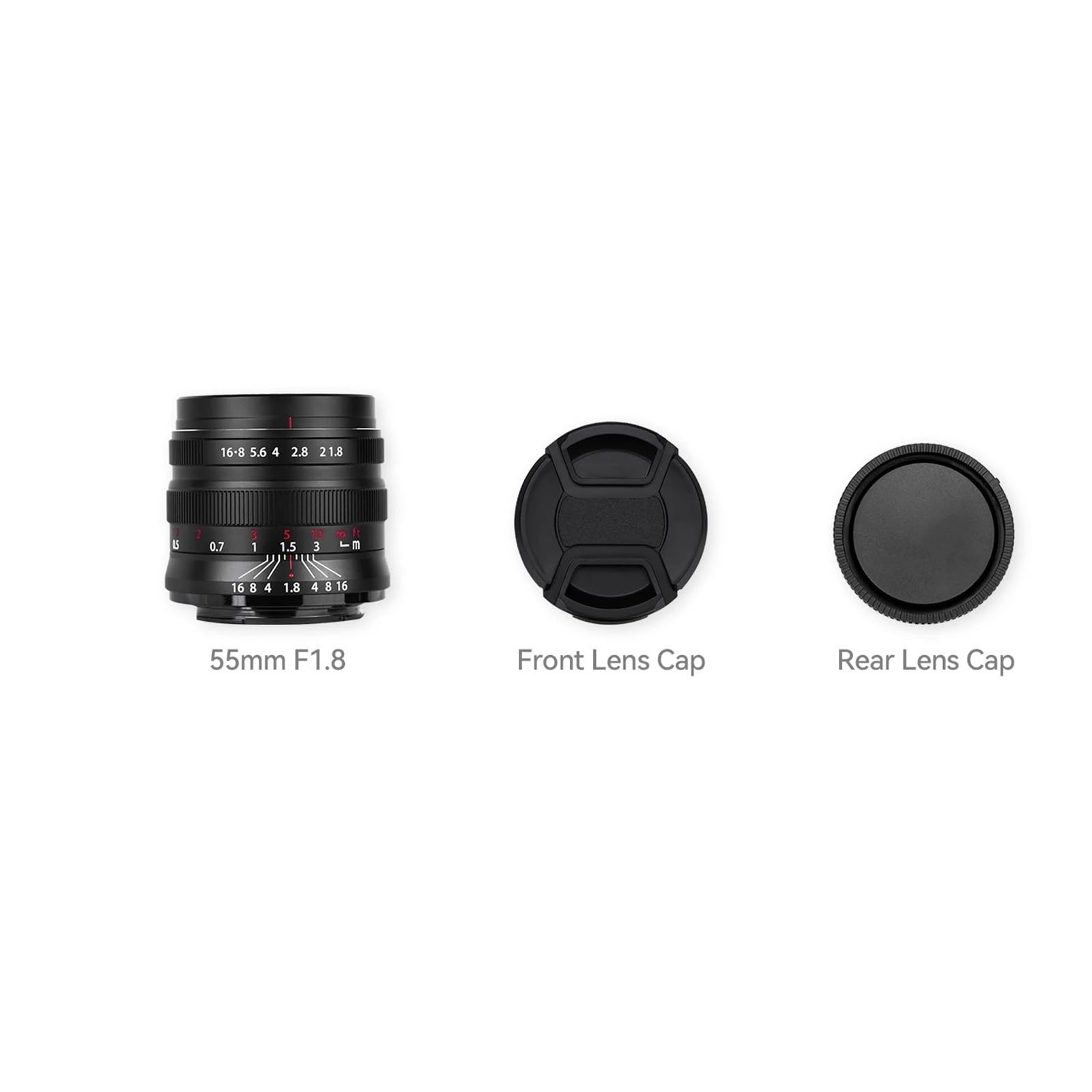 Lente de Retrato Manual de fotograma Completo de 55 mm F1.8 for E/Z/RF(Black Bundle 1,Mount E-Mount(FE))