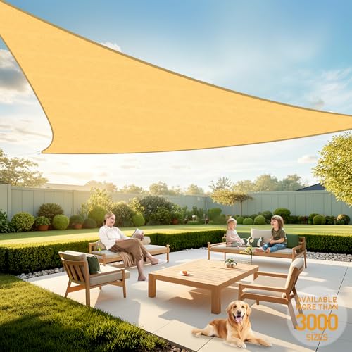 Artpuch Sun Shade Sail 10' x 10' x 14' Triangle Sand UV Block for Shelter Canopy Patio Garden...