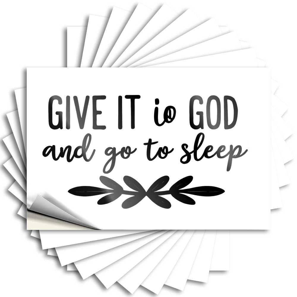 Abipuir Funny Bumper Sticker Trust in God for Peaceful Sleep Stickers 10Pcs Sticker Car Tool Box Stickers(12X18CM)