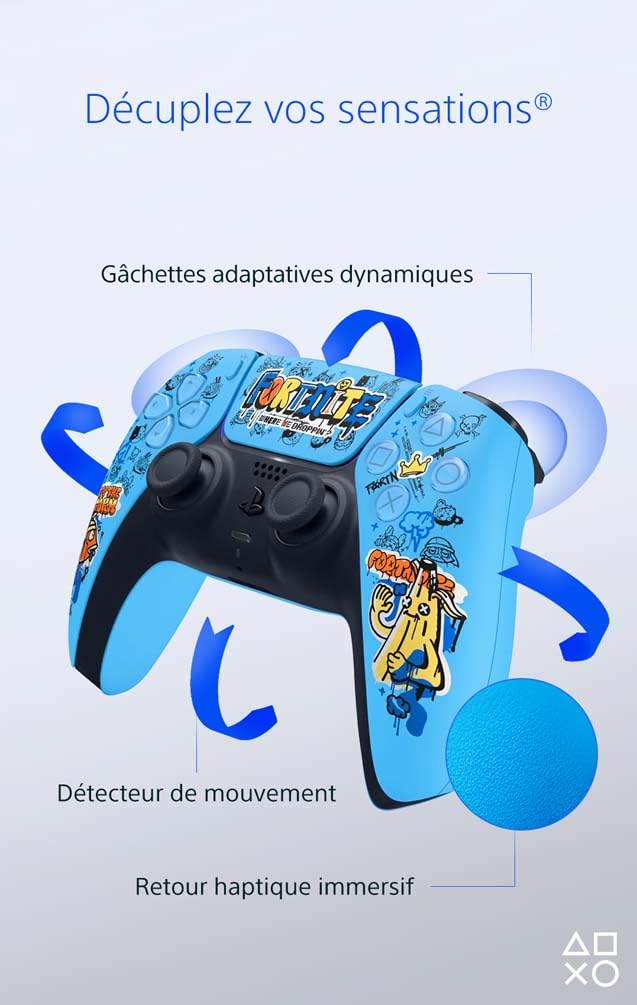 Sony, Manette PlayStation 5 officielle DualSense, Sans fil, Batterie rechargeable, Bluetooth, Compatible avec PS5, Édition : Fortnite