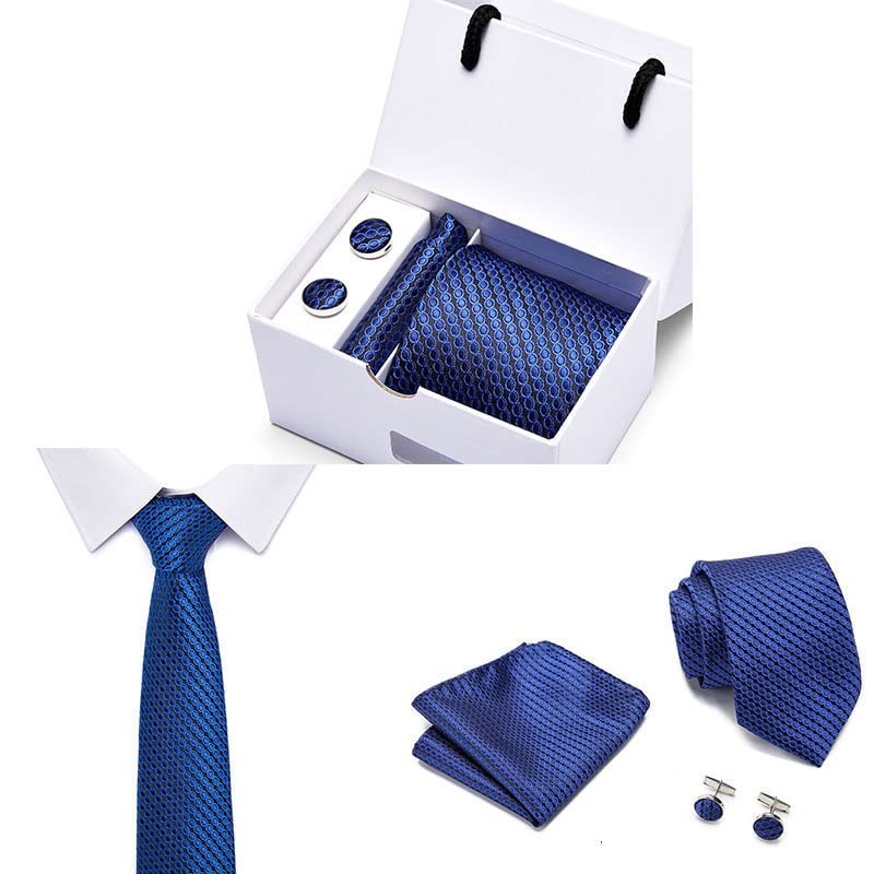 Conjunto corbata, pañuelo y gemelos para hombre miniatura 3