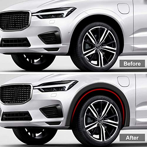 ALAVENTE Car Wheel Tires Eyebrow Strip, 2 Pcs Universal Car Wheel Fender Flare Extension Wheel Eyebrow Arch Trim Lips Strip 2.16 inch / 55mm Extension Moulding Protector (2.16×59 inch) - Thumbnail 7