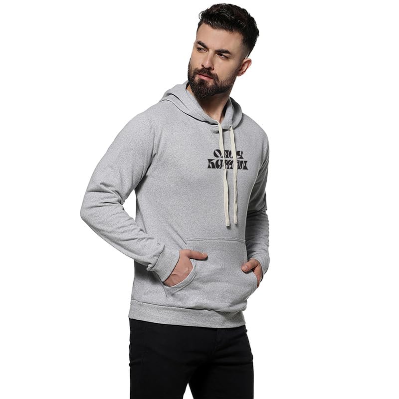 Image of CAHOOT Men's Dark Blue Zip-Front Hoodie with Contrast Drawstring for Casual Wear | Long Sleeve | Hooded Neck | Zipper Closure | Cotton Sweatshirt Crafted with Comfort Fit for Everyday Wear