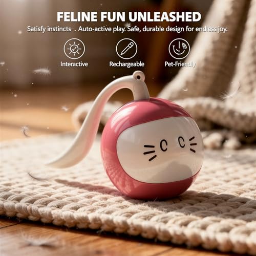 Juguete para gatos Machify inteligente bola eléctrica rosa de ejercicio interactivo 6