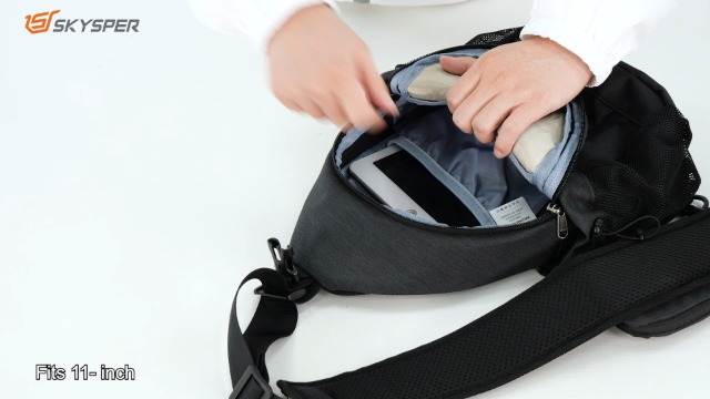 SKYSPER Zaino Monospalla Multifimzioni Borsa a Tracolla Impermeabile con Porta USB per Uomo Donna Casual Ciclismo Trekking Viaggio,Verde