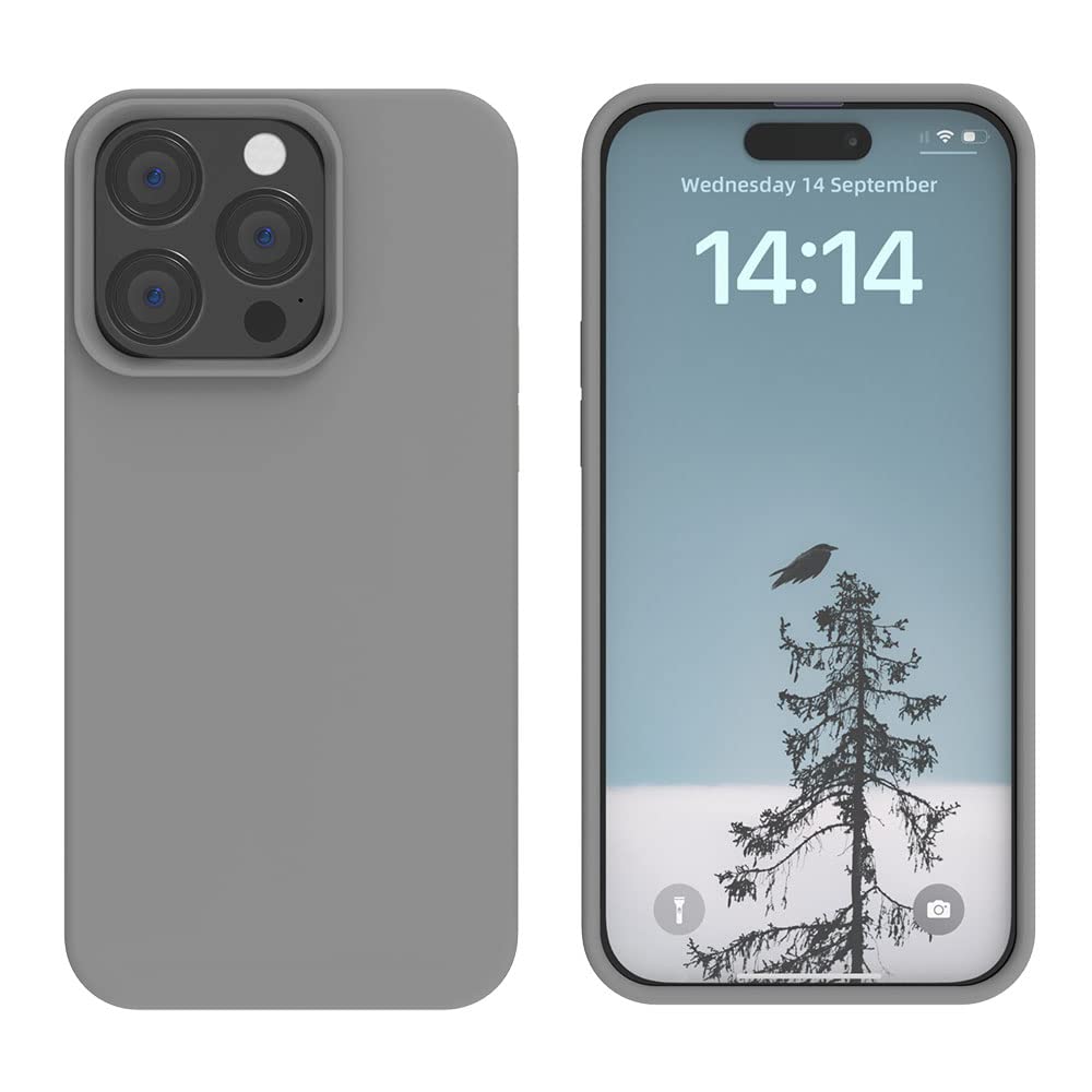 6.1 Inch Full-Body Silicone iPhone 14 Pro Case SOH Protective Case Compatible with Apple iPhone 14 Pro (Gray)
