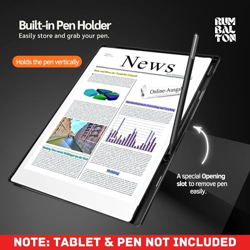 Image of Case for Remarkable Paper Pro 11.8 Inch 2024 Paper Tablet, Ultra Slim Lightweight Smart Folio Cover with Auto Wake Sleep, Hard Back Shell, Slim Case with Pen Holder, Protective Tablet Cover