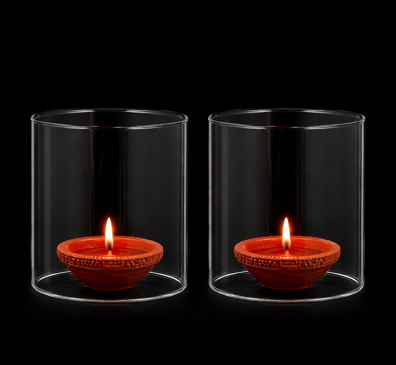 ShivWorld Diya Glass Cover Only - Big Size Borosilicate Deepam Glass Cover, 3 NCH Wide, 4 inch Height, Transparent (Pack of - 2 )-image-9