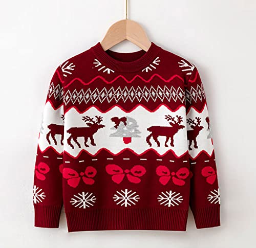 Toddler Christmas Sweater Girls Boys Long Sleeve Pullover Reindeer Crewneck Knitted Sweaters Fall Winter Clothes4