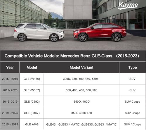 Image of Kayme Heavy Duty SUV Car Cover Custom Fit Mercedes Benz GLE GLE300 GLE350 GLE400 GLE450 GLE53 GLE63 (2015-2025) Waterproof All Weather for Automobiles, Full Exterior Covers Sun Rain UV Protection.