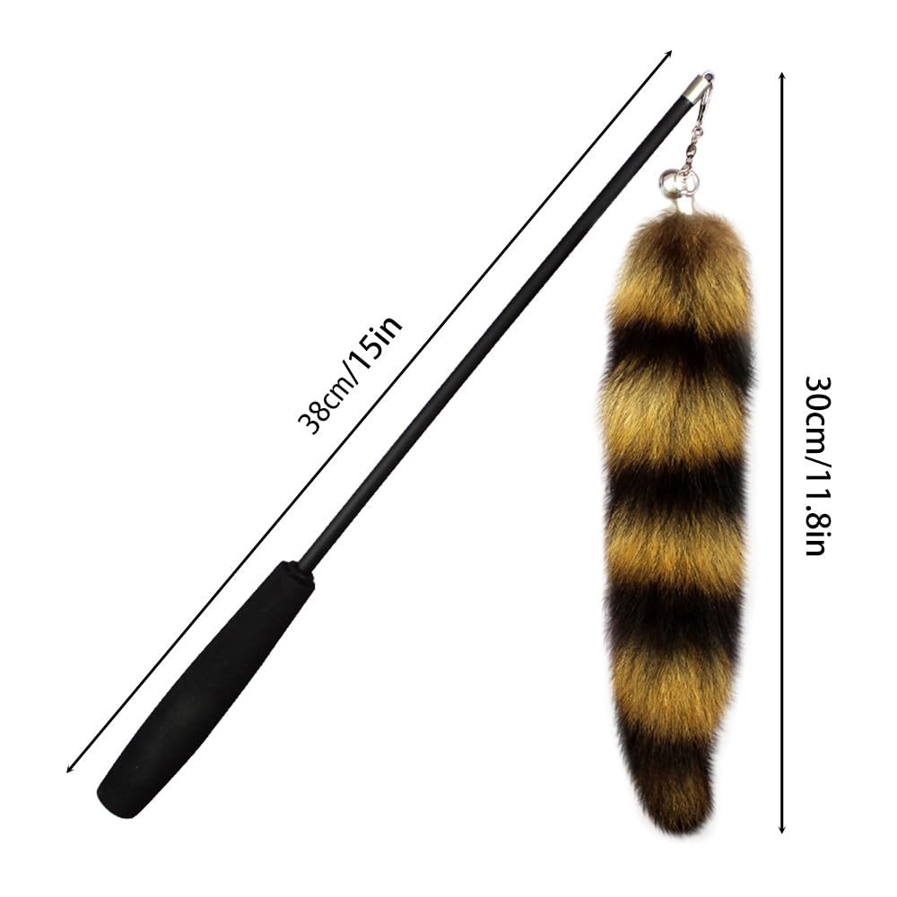 DONGKER Retractable Cat Wand Toy,Cats Interactive Kitten Fox Fur Feather Toys w/15-38" Retractable Fishing Pole for Indoor Outdoor Cats Funny Exercise - Image 4