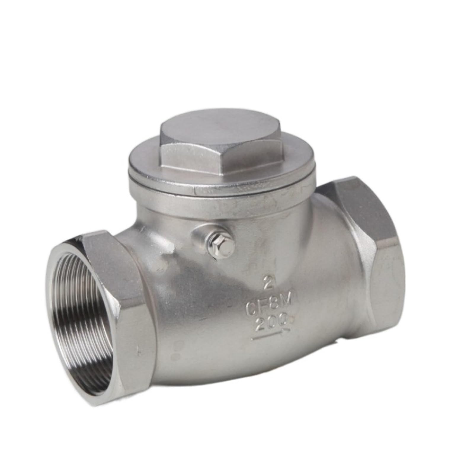 1 szt. Zawór zwrotny poziomy ze stali nierdzewnej z otworem na drut, gwint żeński 304, zawór wahadłowy 1/2" 3/4" 1" 1-1/4"(DN40)