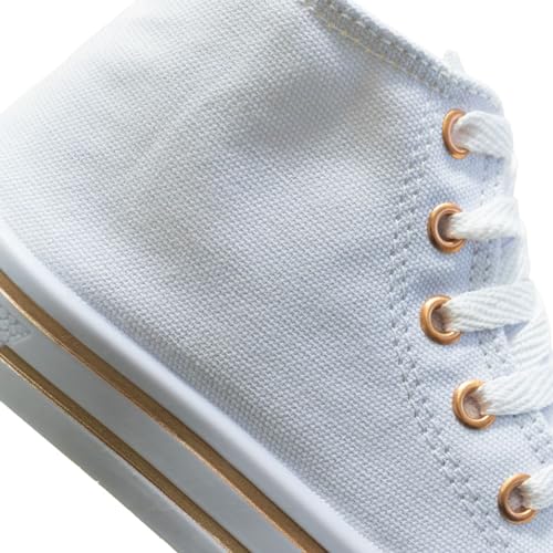 Tenis Infantil Feminino Nº 25 ao 34 Botinha Menina Star Cano Alto Moda Casual 11.119 (Branco, BR, Cr