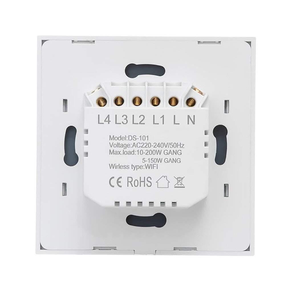 Interruptor táctil para panel de iluminación, WiFi Touch Switch 220-240V 2/3/4 Ruta APP Conexión de sincronización remota Protección contra fallas energía