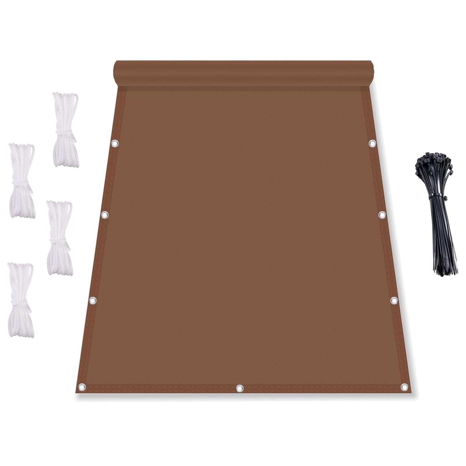 GJZQDKX Waterproof Rectangle Shade Sail, UV Protection Canopy for Patio, Available Sizes, Weather-Resistant Sunshade Net (3x7m, Coffee Color)