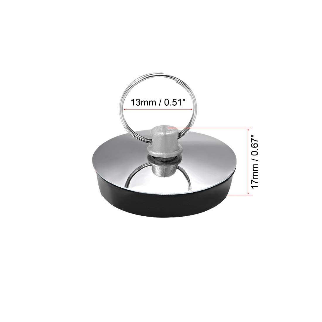 Rubber Sink Plug Afvoer Stopper Fit 35mm met Ring voor Bad Keuken Badkamer 3 stks
