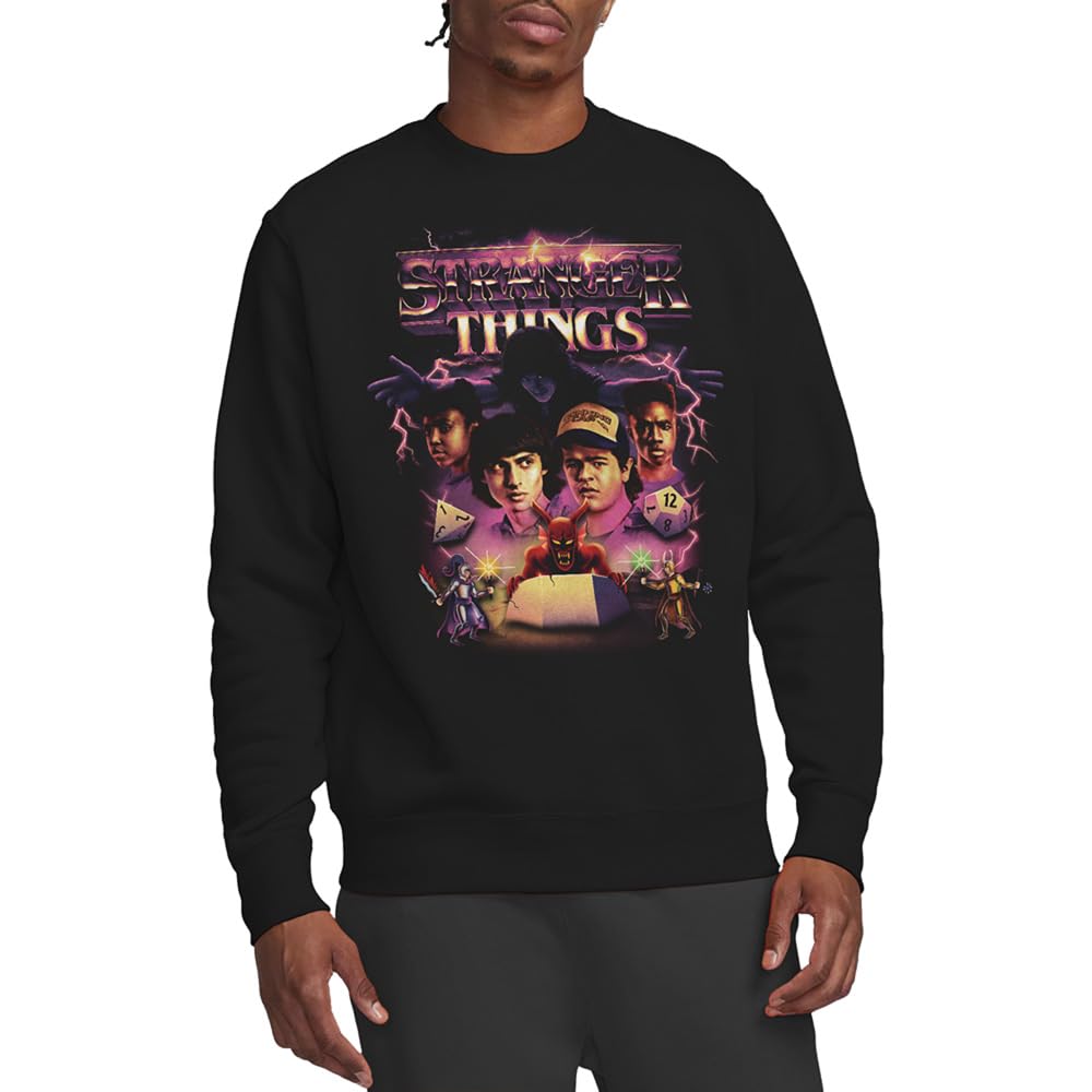 Stranger Things Group Thunder Metal Band Unisex Sweatshirt, Black, XX-Large