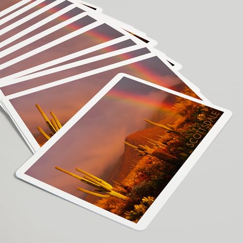 Baraja de 52 cartas estilo póker con fotografía de cactus y arcoíris miniatura 5