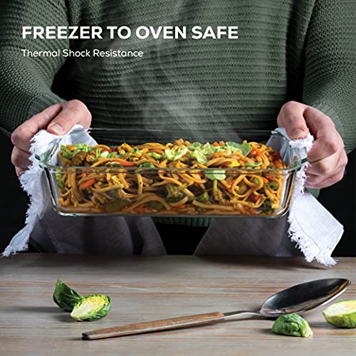 Superior Glass Casserole Dish With Lid - 2-Piece Glass Bakeware And Glass Food-Storage Set - 100% Leakproof Casserole Dish Set With Hinged Bpa-Free Locking Lids - Freezer-To-Oven-Safe Baking-Dish Set. #TOP3