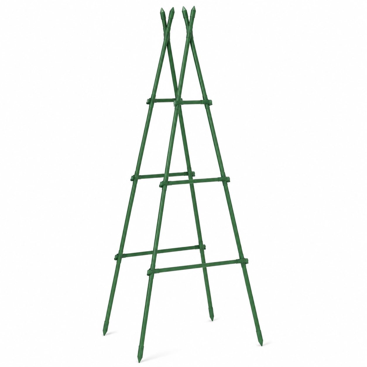 Telaio di Supporto per Colture per Crescita Pomodori Cetrioli Fagioli E Piante Rampicanti Adatto per Orto Balcone Terrazza Uso Agricolo, Verde, Diametro 16mm Lunghezza 120cm