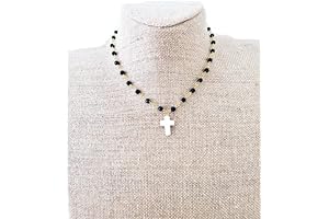 Exquisite Black Choker with Cross Pendant