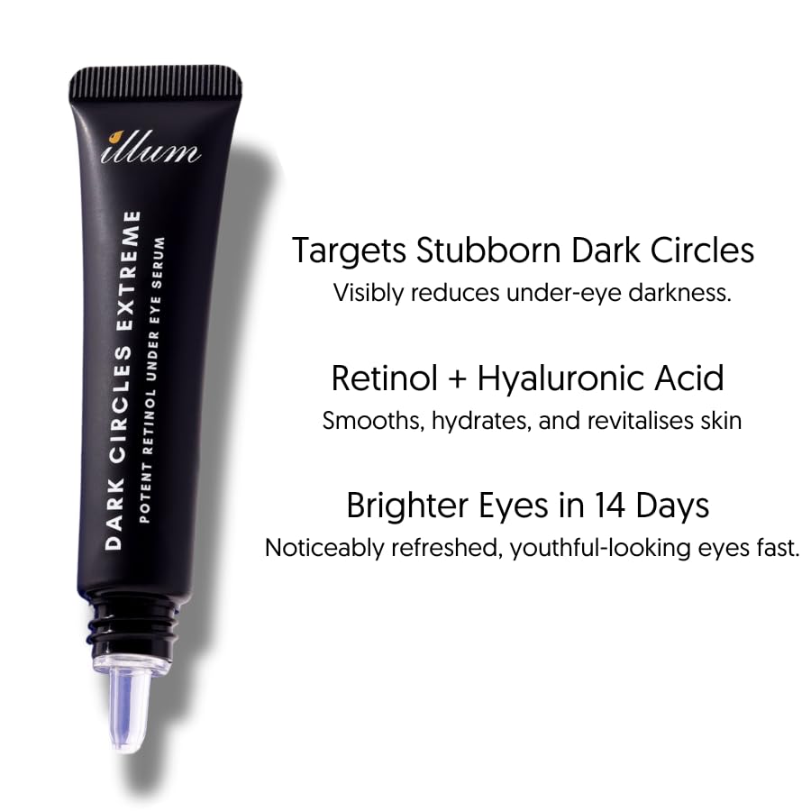 Illum Dark Circles Extreme Under-Eye Serum, Retinol & Hyaluronic Acid, Professional-Grade Treatment, All Skin Types - Image 2