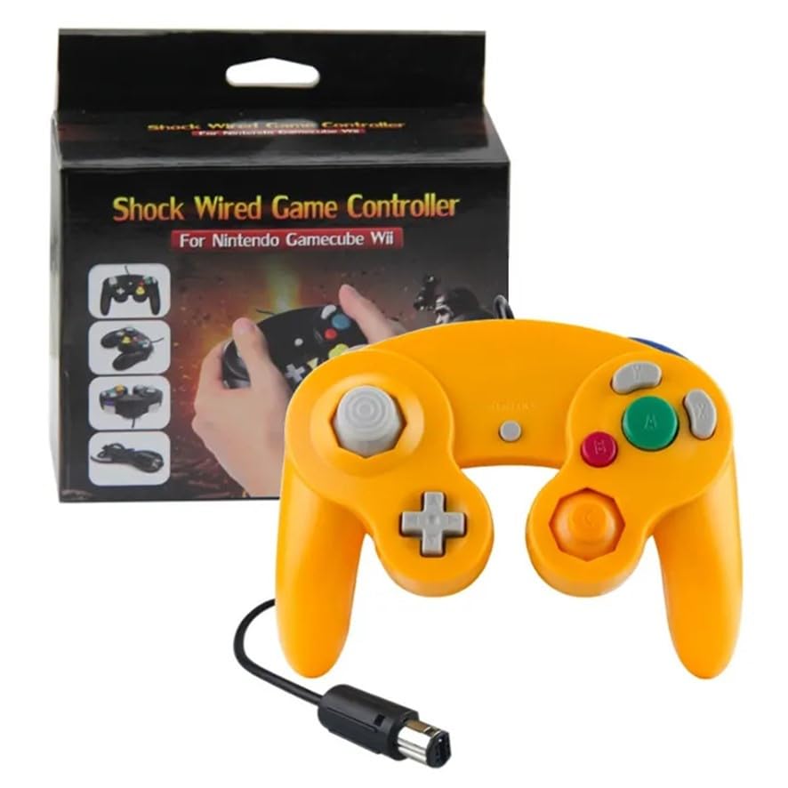 MANDO COMPATIBLE PARA NINTENDO GAME CUBE CABLE CONSOLA NGC NARANJA CLARO