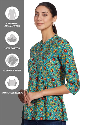 Image of Amazon Brand - Myx Women Cotton Regular Fit Casual Kurti (Available in Plus Sizes)