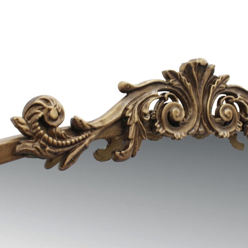 Image of Vintage Carved Mirror - Vertical Wooden Frame, Stylish and Timeless Wall Decor (60 x 100 Cm)