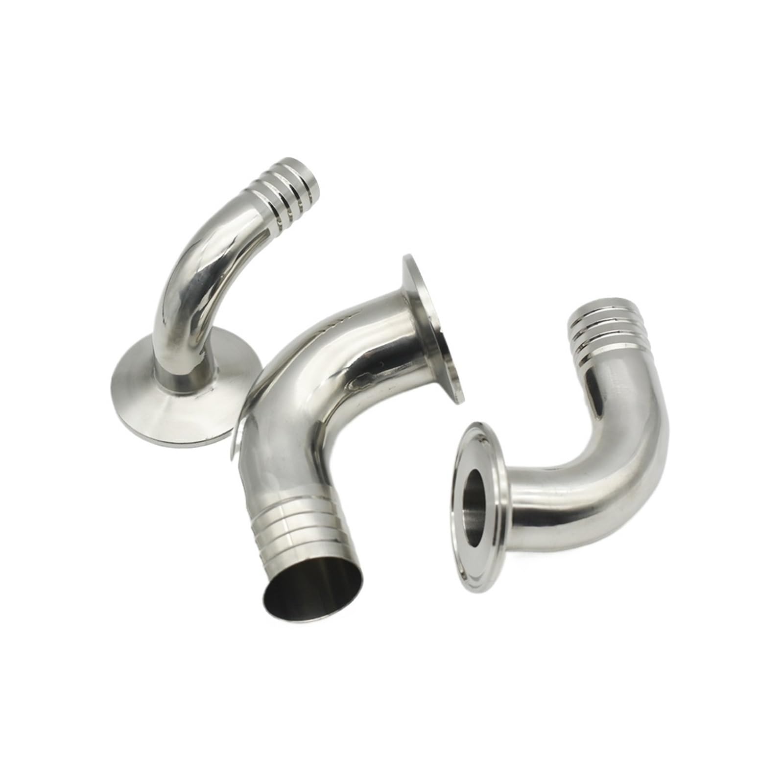 Raccordo portagomma for tubo flessibile in acciaio inossidabile SUS304 da 12,7/16/19/25/38/51 mm di diametro esterno, morsetto a T, gomito a 90 gradi, for birra fatta in casa e vino(51mm Ferrule 64)