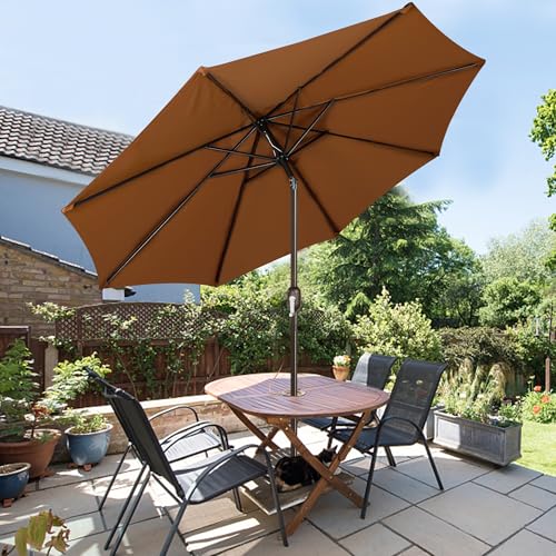 blissun 939 outdoor patio umbrella outdoor table umbrella yard umbrella market umbrella with 8 sturdy ribs push button tilt and crank