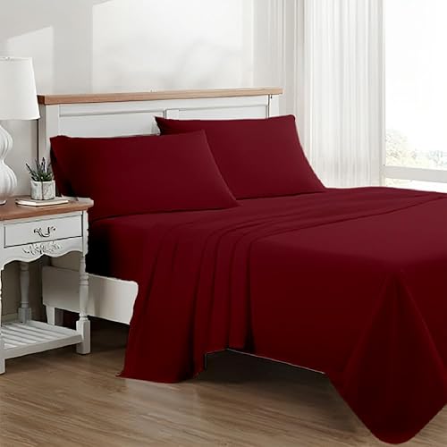 Bunny's Home Juego de sábanas de 4 piezas, 100% algodón egipcio de 17 pulgadas, bolsillo extra profundo de 1000 hilos, sábana bajera y 2 fundas de disponible en Yaxa Colombia